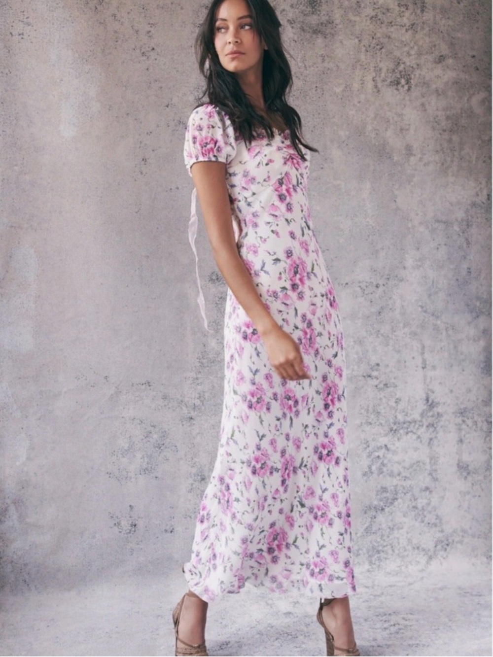 LoveShackFancy Madara Silk Maxi Dress Trellis Cream